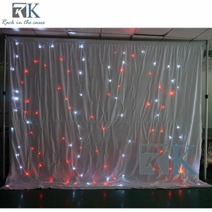 4x4M Background Starry Sky Curtain Theater Grand Starry White LED Stage Curtain Wedding Background Curtain Blue - Product Image 1