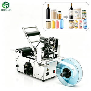 Machine d'étiquetage semi-automatique à prix d'usine, petite étiqueteuse de bureau pour l'étiquetage des bouteilles rondes en verre et en plastique - Product Image 1