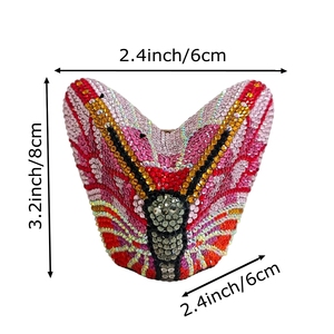 Sac de soirée exquis pour femme, mini sac papillon, pochette de luxe en cristal, sac à main scintillant en strass pour soirée et sorties nocturnes - Product Image 6