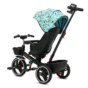Tricycle pour enfants, poussette à 3 roues, tricycle pour bébé à 3 roues avec <span class=keywords><strong>abri</strong></span> de pluie, pliable, tricycle pour bébé 4 en 1 - Product Image 2