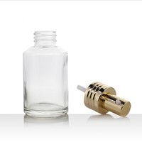 15ml 30ml 50ml 100ml 200ml Bouteille en verre transparente de vaporisateur de parfum de haute qualité de lotion avec la pompe d'or de placage