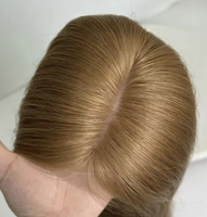 Perruque médicale en cheveux humains pour l'alopécie, sans colle, en PU silicone, avec dentelle frontale, dessus en soie, entièrement nouée à la main, cheveux vierges Remy, sur mesure