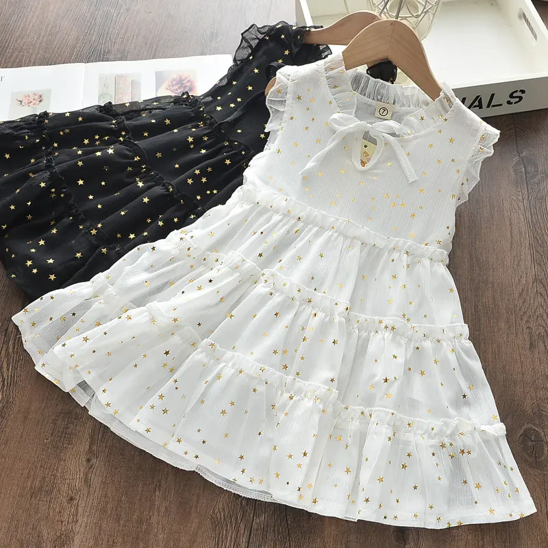 女の子のドレス2-12子供夏の新しい小さくて古い子供のドレス韓国風ノースリーブブロンズ女の赤ちゃんプリンセス