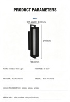 Lampe murale LED extérieure en aluminium étanche, luminaire mural moderne pour porche, jardin, cour, villa, hôtel