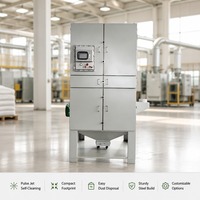 Colector de Polvo Industrial Móvil Tipo Cartucho con Filtro Plegado, Tolva y Cajón de Recolección para Fábrica o Taller