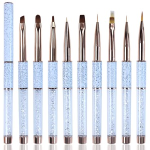 Metal Handle Nylon Nail Art Liner <b>Brush</b> Ombre Oval Flat Stripe UV Gel Flower Painting Tool - Product Image 5