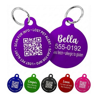 Personalisiertes Graviertes Haustier-Namensschild, Metall-ID-Anhänger für Hunde und Katzen, Individueller Halsband-Anhänger, QR-Code Optional für Verlorene Haustiere