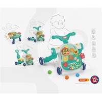 Trotteur 4 en 1 en plastique avec table de jeu Marchettes d'activités musicales d'apprentissage pour bébé