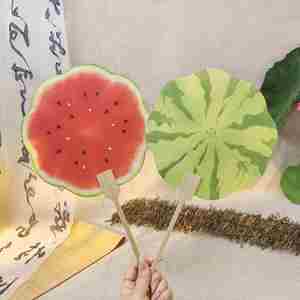 Éventail rond personnalisé avec logo, style fruit, fait main, tissé, personnalisable - Product Image 3