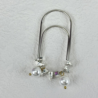 Clips de Papel Metálicos Personalizados con Perlas Decorativas, Marcapáginas, Clip de Papel Personalizado para Marcar Libros, Regalo de Papelería