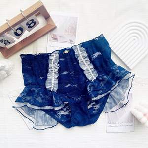 Sous-vêtements féminins <span class=keywords><strong>sexy</strong></span> en coton à volants, culotte à nœud style princesse japonaise, haute élasticité, respirante - Product Image 5