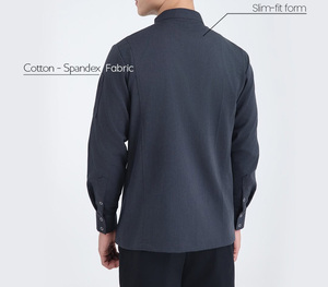Giacche da <span class=keywords><strong>Chef</strong></span> di Alta Gamma per Uomo con Bottone Singolo e Maniche Lunghe in Twill per Ristoranti Occidentali, Catering, Panetterie e Uniformi da Bar - Product Image 2