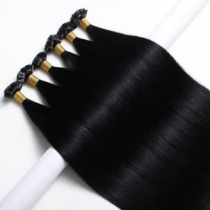 Tốt nhất bán ý Keratin trái phiếu tip phẳng k-tip phần mở rộng tóc đen nguyên đôi rút ra tự nhiên Trinh Nữ 100% Việt tóc con người - Product Image 4