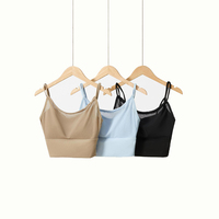 XIANGYU Xiang Long Clothing Soutien-gorge de yoga simple rembourré en maille pour femme, respirant, à maintien léger, avec coussinets amovibles