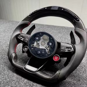 Volante in Fibra di Carbonio con LED per Audi A4L A6L A5 <span class=keywords><strong>A3</strong></span> A7 Q5 Q7 RS3 RS4 S4 S5 S6 RS3 RS5 RS7 R8 Volante Auto Personalizzato - Product Image 2