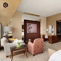 Ensemble de meubles de chambre d'hôtel moderne en bois massif, lit king size, tailles personnalisables, matériaux de qualité E1 pour hôtels 5 étoiles et appartements