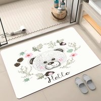 Tapis de bain moderne en boue de diatomée, antidérapant, rembourré, épaisseur 3,5 mm, fabriqué à la machine, absorbant, écologique, motif géométrique 3D personnalisé