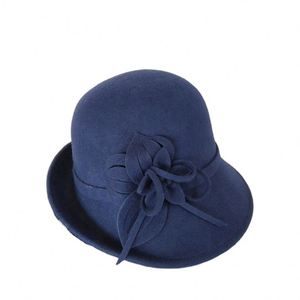 100% Wool Vintage Felt Cloche Bucket Bowler <b>Hat</b> Church Winter <b>Hats</b> for Women - Product Image 6