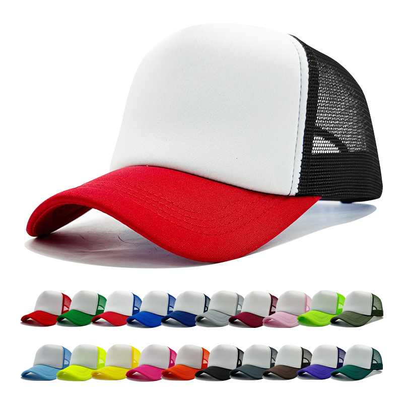 Wholesale Promotional Cap 5 Panel Mesh Trucker Hat Custom Printing Embroidery Logo Mesh Premium Plain Foam Trucker Hat