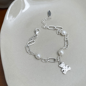 Pulsera de Perlas con Diseño de Oso Fresa en Plata de Ley 925, Joyería para Mujer, Regalo - Product Image 4