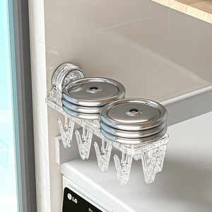 Folding Suction Cup Clothes Rack Double Bar Wall Mounted With Clips For Bathroom Balcony Drying Rack Home Use - Product Image 4