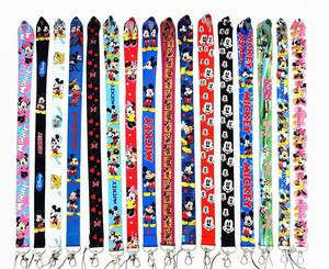 Cordons de cou mignons à l'effigie de Mickey et <span class=keywords><strong>Minnie</strong></span>, accessoires anti-perte, vente en gros, impression de haute qualité, cordon personnalisé avec logo, <span class=keywords><strong>porte</strong></span>-clés pour cartes - Product Image 1