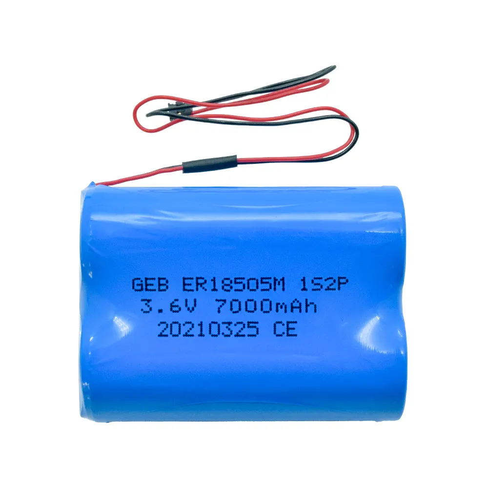 Li-Battery ER 18505M 3.6V 7Ah Li-SO2Cl2バッテリープライマリリチウムパックレセプタクルT用非充電式リチウム電池