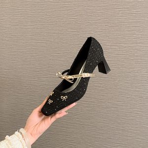 Zapatos de Tacón Alto de Cuero Dorado para Mujer, Color Champán, Estilo Chino, para Boda de Verano, Tacón de Aguja, Punta Puntiaguda, Antideslizantes - Product Image 5