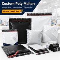 Sobres de Envío Impermeables Reutilizables con Logotipo Personalizado Impreso en Negro Mate Premium para Bolsas, Ropa y Prendas de Vestir
