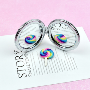 <span class=keywords><strong>Miroir</strong></span> de poche portable en forme de flamant rose avec paillettes liquides brillantes en cristal de licorne, <span class=keywords><strong>miroir</strong></span> de maquillage pour filles - Product Image 4