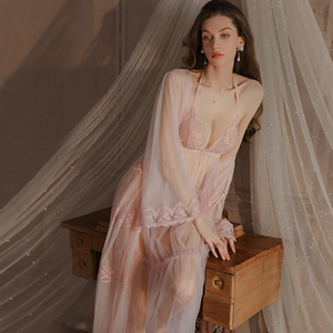 Meriga Vêtements de Nuit d'Été Vente en Gros Femmes Voir à Travers Dentelle Maille Halter Dos Nu Chemise de Nuit et Robe <span class=keywords><strong>Sexy</strong></span> Pyjamas 4433 - Product Image 5