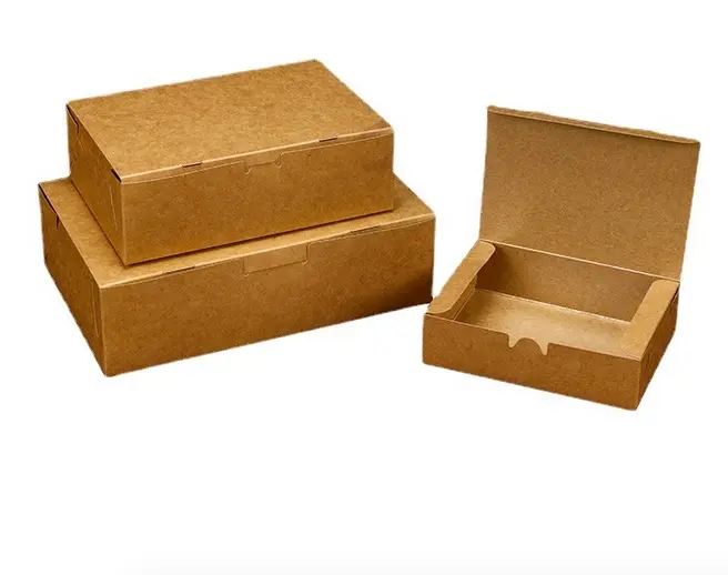 Exported Cartons Food Cheap Personalized Kraft Paper Gift Box Packaging Snack Box Sandwich Box Rectangle Water Proof, Oil Proof