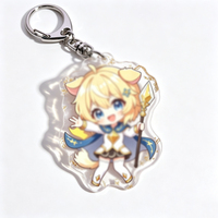 Llaveros de acrílico con impresión UV al por mayor, con purpurina y holográficos, dijes de anime y dibujos animados, diseño DIY a partir de tu ilustración