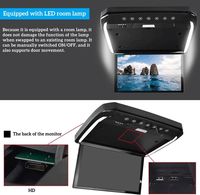 Monitor Android de 13.3'' para Techo de Auto, Reproductor Multimedia de 4+64G, Pantalla de Video Montada en el Techo para TOYOTA Hiace Serie 200