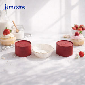 Caja Redonda de Cartón Kraft para Pasteles, Material Reciclable de Grado Alimenticio, Envase de Tubo de Papel para Pastel de Queso con Logotipo Estampado en Oro - Product Image 2