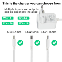 Fuente de Alimentación de 12V, Adaptador de Corriente Alterna a Corriente Directa de 100V - 240V a 12V 1A/2A, Conector de 5.5mm X 2.1mm 5.5mm X 2.5mm