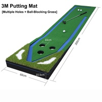Simulateur de putting de golf, tapis en gazon artificiel, entraîneur de pratique multi-trous pour la maison et le bureau