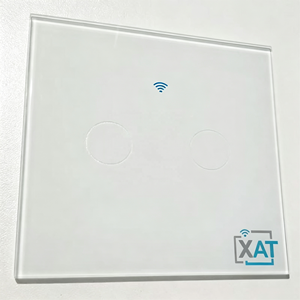 Panel Táctil Cuadrado de Vidrio Blanco Personalizado de Fábrica, Interruptor de Pared Inalámbrico de Dos Teclas, Pantalla Adhesiva para PC/PET Serigrafiada - Product Image 6