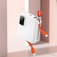 Sıcak Fırsat Hızlı Şarjlı Taşınabilir Powerbank Şarj Cihazı Dahili Tip C Kablolar 10000mAh Telefonlar İçin Powerbank