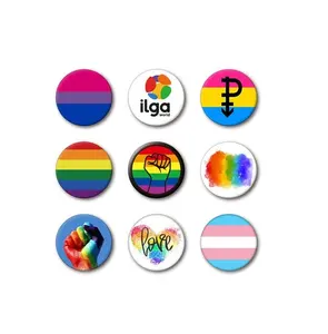 เรนโบว์ภูมิใจปุ่มเกย์ภูมิใจพินปกธงสีรุ้ง Pinback ปุ่ม LGBT เข็มกลัด