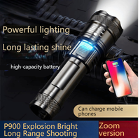 Lampe torche LED rechargeable S35, 2000 lumens, zoomable, torche tactique haute puissance, longue portée, pour le camping, la chasse