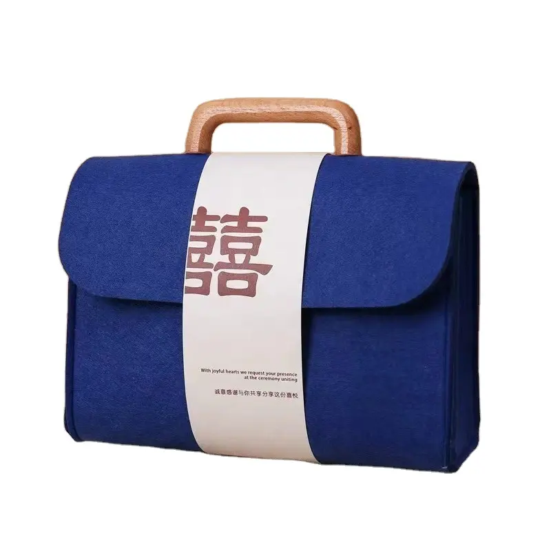 Nanchang Auyan Wholesale Felt Hand Banquet Gift Shopping Bag Plus Logo Felt Tote Bag Organizer