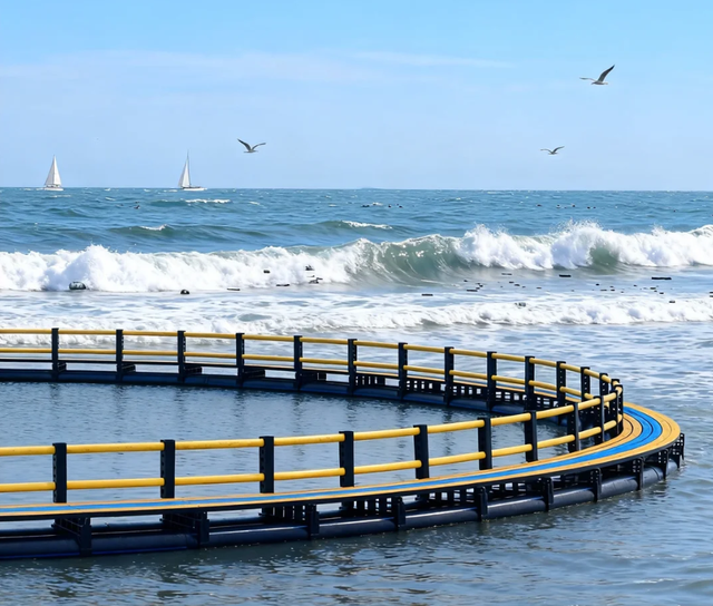 HDPE Piscicultura Equipos Floating Fish Farming Cages for Tilapia Fish in Deep Sea