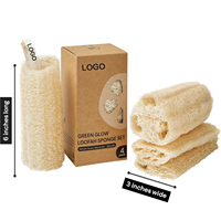 Ensemble d'éponges en loofah naturelles OEM, 100% végétales, sans colorants, biodégradables, exfoliant pour le bain, pour une peau éclatante, fabriquées à la main en Chine