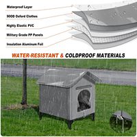 Casa para Gatos Grande Resistente a la Intemperie con Almohadilla Térmica, Patas Elevadas y Puerta Cortavientos para Refugio de Gatos al Aire Libre y Silvestres