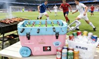 Glacière à roulettes HSP 60L avec table de jeu intégrée, étanche et isotherme pour le camping, les pique-niques et la conservation des aliments