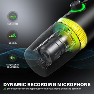 Kit de bras articulé pour microphone dynamique Type-C/<span class=keywords><strong>XLR</strong></span> personnalisé, cardioïde, suppression du bruit, éclairage RGB, en plastique – Idéal pour le podcasting professionnel - Product Image 3