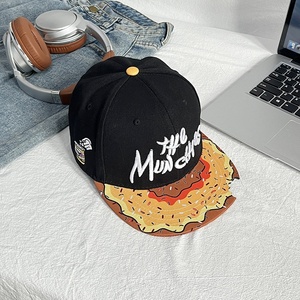 Custom Baseball Cap Notch Donut <b>Flat</b> Top Metal Buckle Hip Hop Embroidered Fabric <b>Flat</b> Brim <b>Hat</b> High Quality for Men Women OEM - Product Image 4