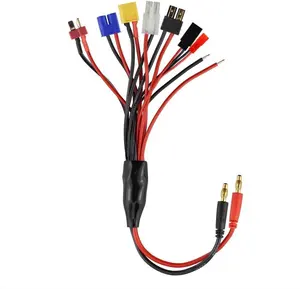 RC Charger Splitter Cable Lipo Battery Adapter 8 In 1 4.0mm Banana Plug RC Lipo Battery Charger To Tamiya EC3 JST XT6