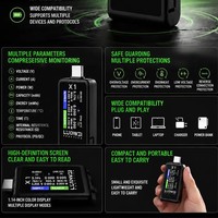 LUOWEI LW-X1 Alat Uji USB-C Multifungsi untuk Perbaikan Ponsel, Voltmeter Digital, Amperemeter, Detektor Pengisian Cepat
